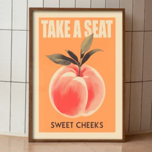 Zabawny plakat do łazienki Sweet Cheeks Wzór 1