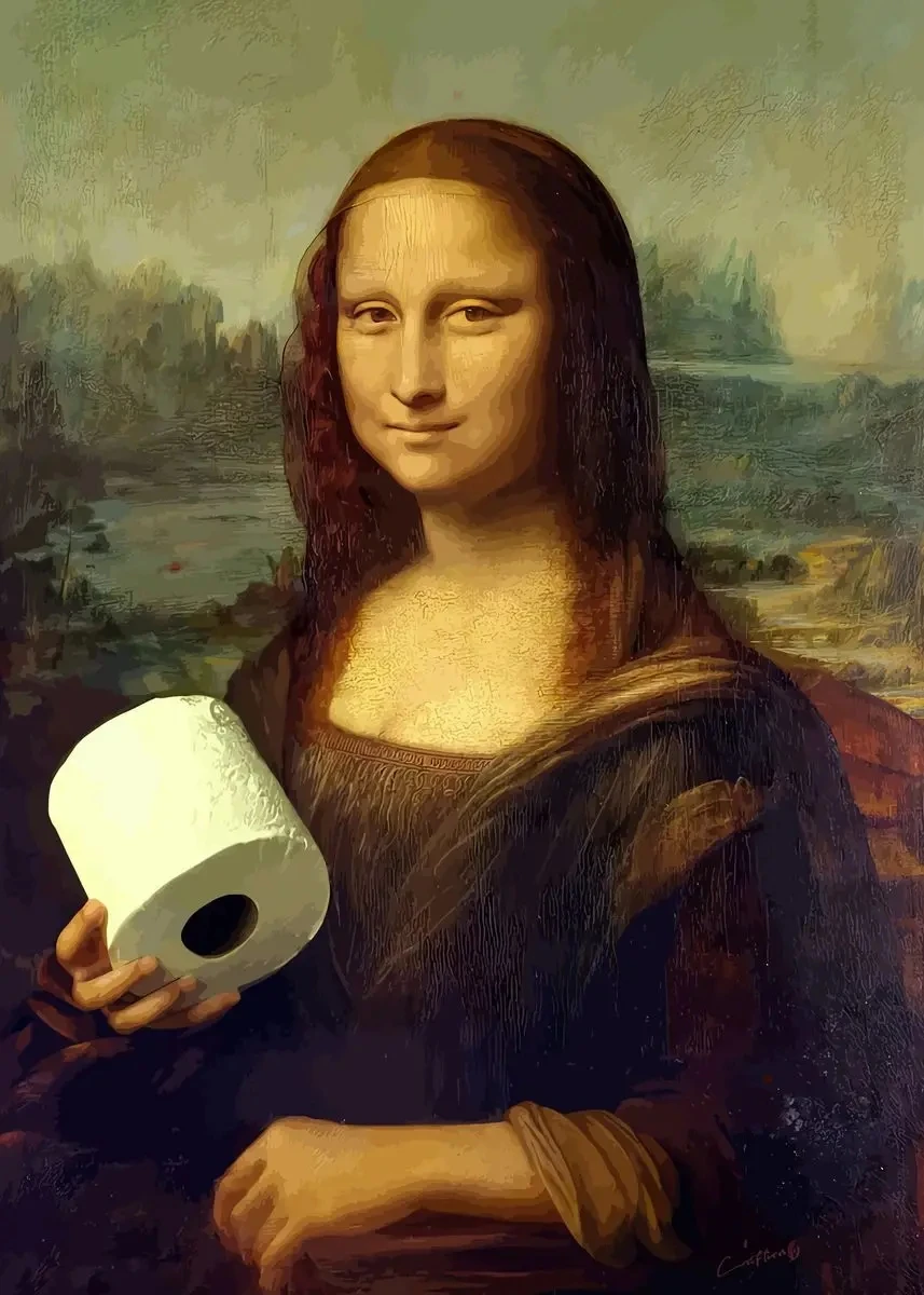 Zabawny plakat do łazienki Mona Lisa Sku 12