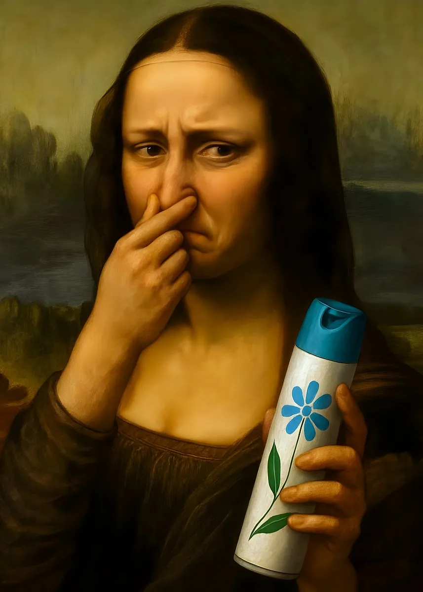 Zabawny plakat do łazienki Mona Lisa Sku 6