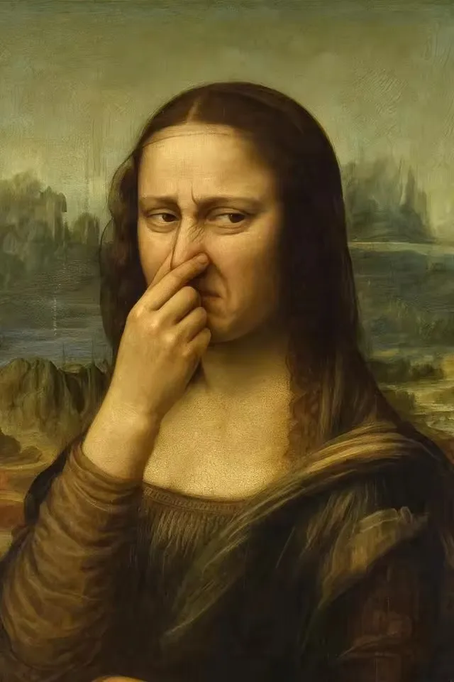 Zabawny plakat do łazienki Mona Lisa Sku 7