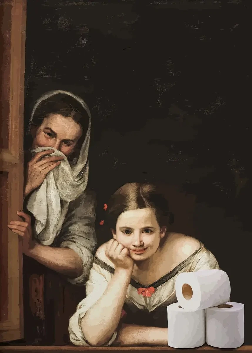 Zabawny plakat do łazienki Mona Lisa Sku 9
