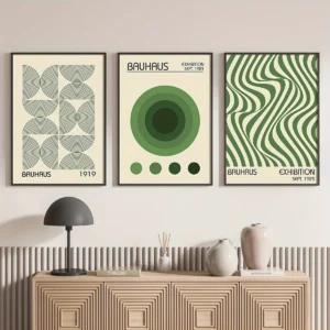 Zestaw 3 plakatów geometrycznych Bauhaus Zlh3626