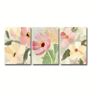 Zestaw 3 pastelowych plakatów z dzikimi kwiatami 3pcs