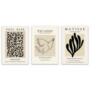 Zestaw plakatów Matisse Picasso Klee 3PCS