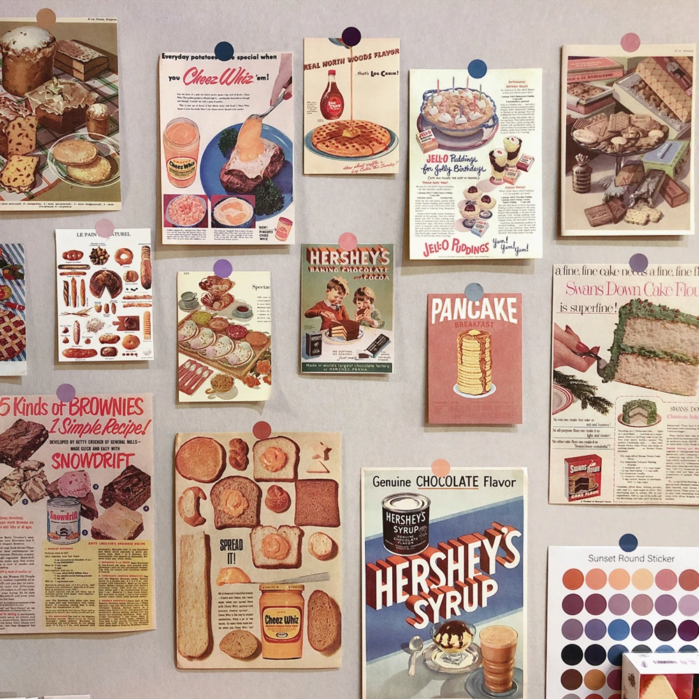 Zestaw plakatów retro - pieczywo i smakołyki 14sheets posters
