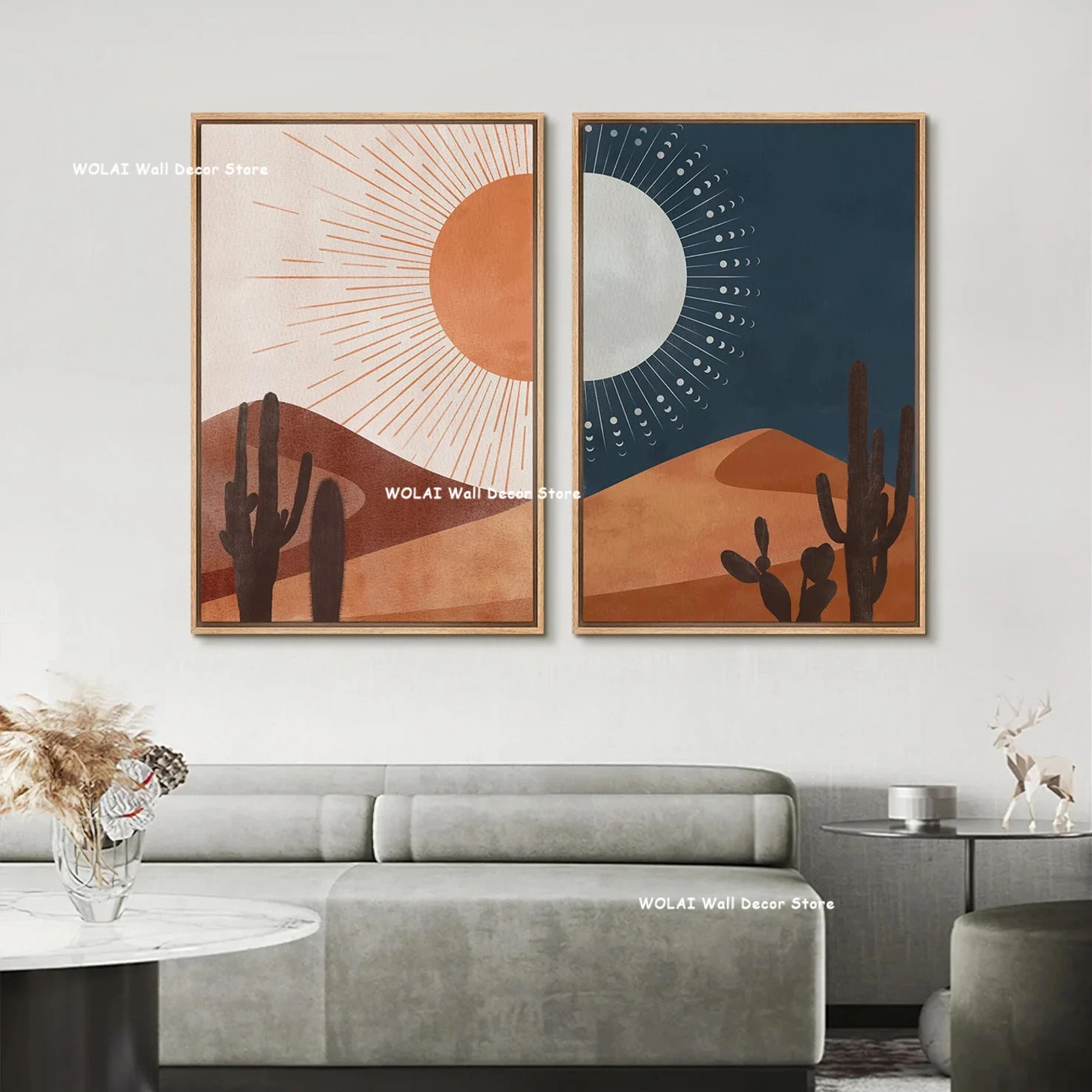 Słońce i Księżyc - zestaw 2 plakatów line art Fioletowy/фиолетовый