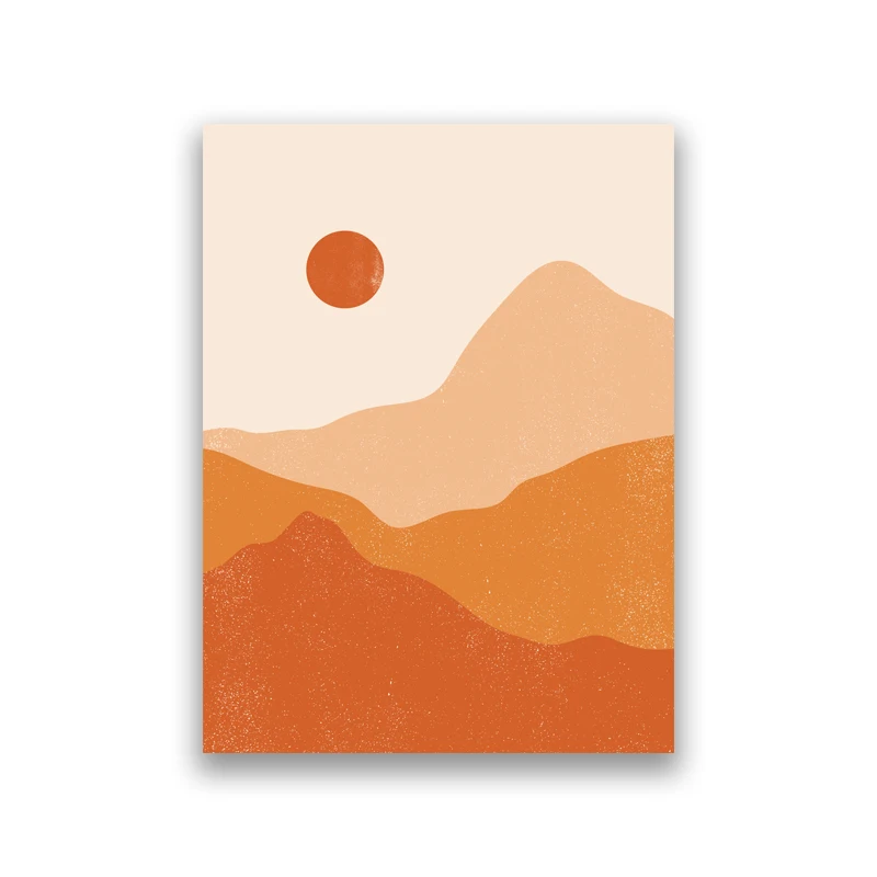 Abstrakcja boho w terakocie – plakat one line Niebieski