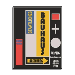 Abstrakcja geometryczna – plakat w stylu wystawy sztuki Biały