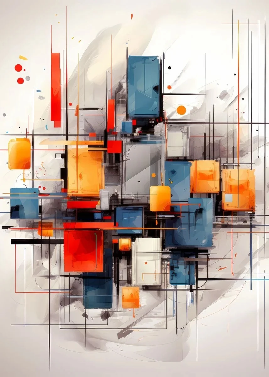 Abstrakcyjna geometria - nowoczesna grafika Biały