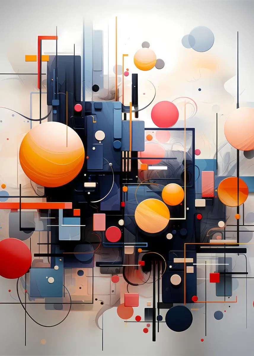 Abstrakcyjna geometria - nowoczesna grafika Burgundia