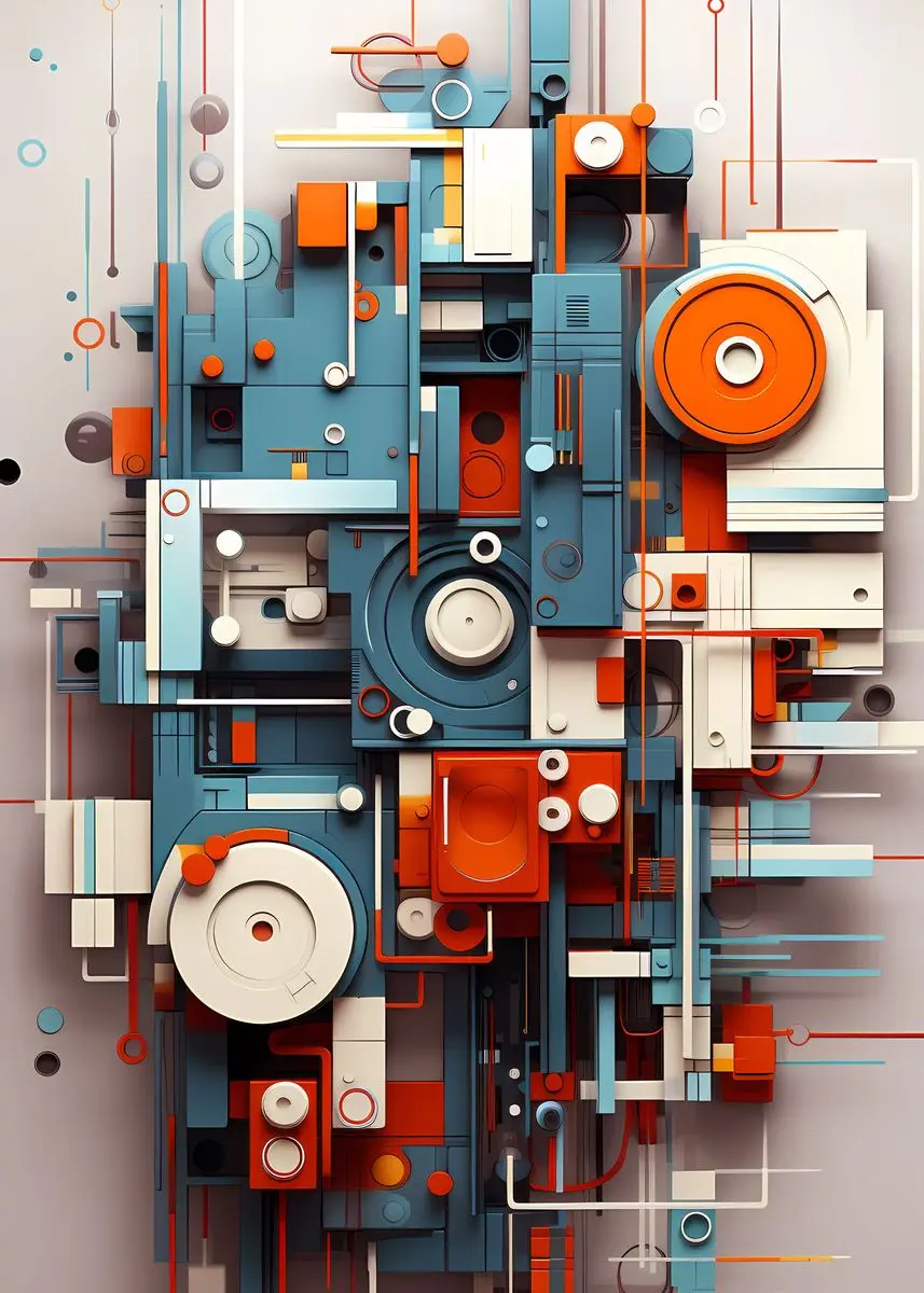 Abstrakcyjna geometria - nowoczesna grafika Niebieski