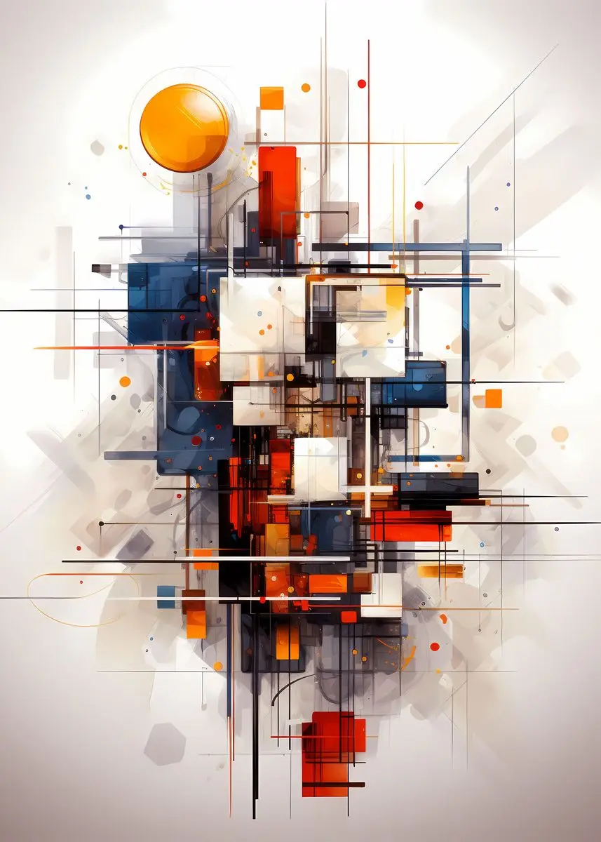 Abstrakcyjna geometria - nowoczesna grafika żółty