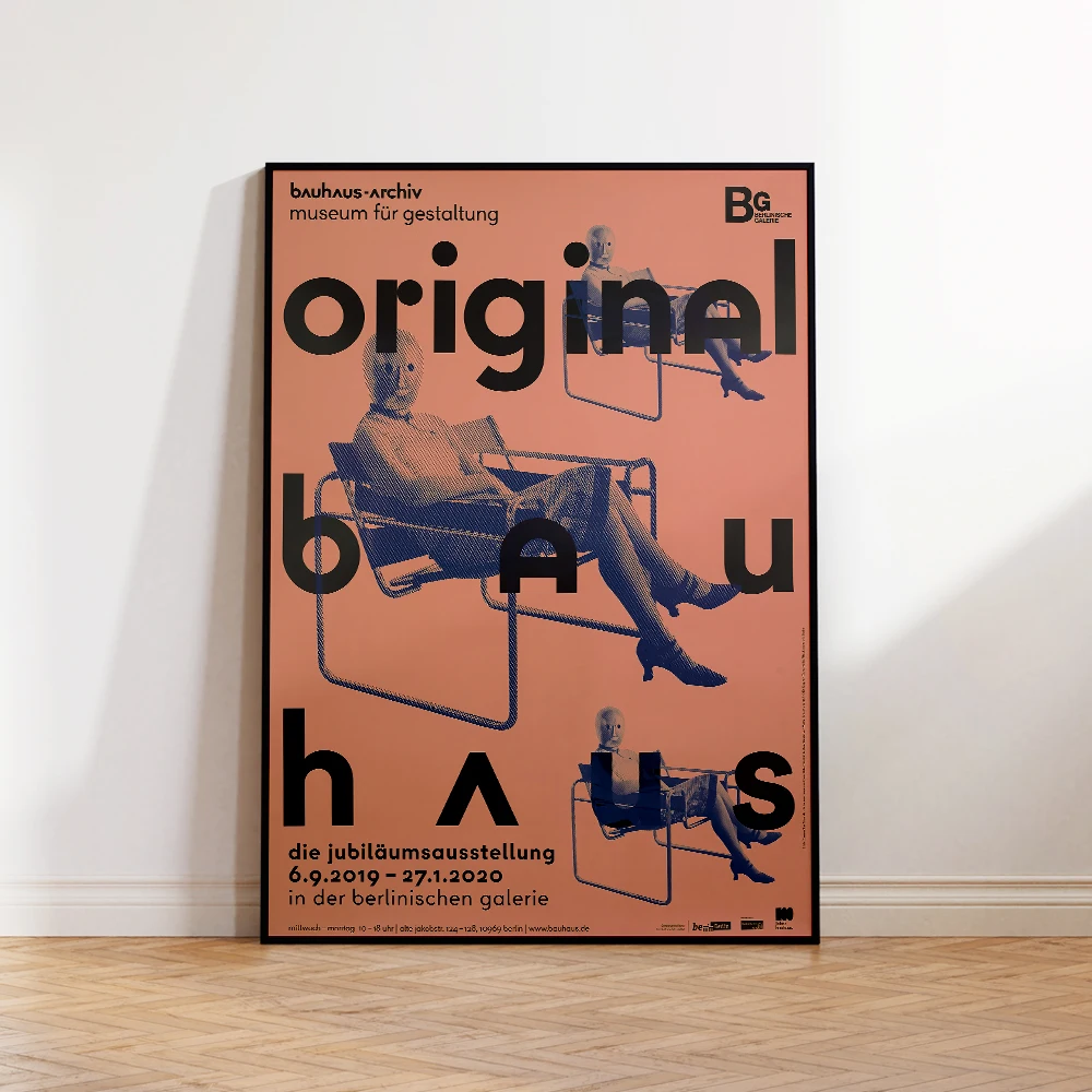 Abstrakcyjny plakat geometryczny w stylu Bauhaus Jasny