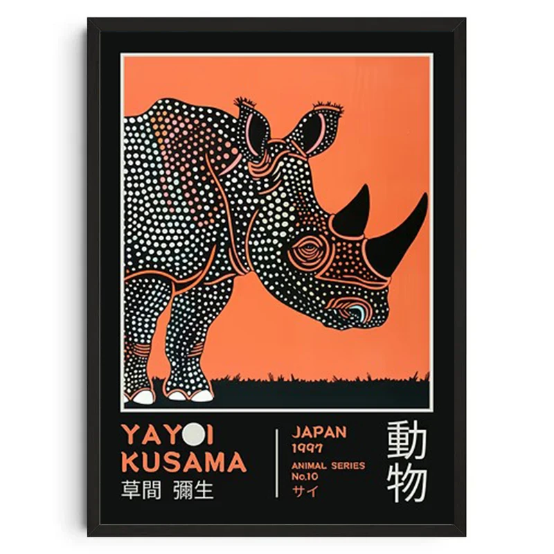 Abstrakcyjny plakat ze zwierzętami Biały