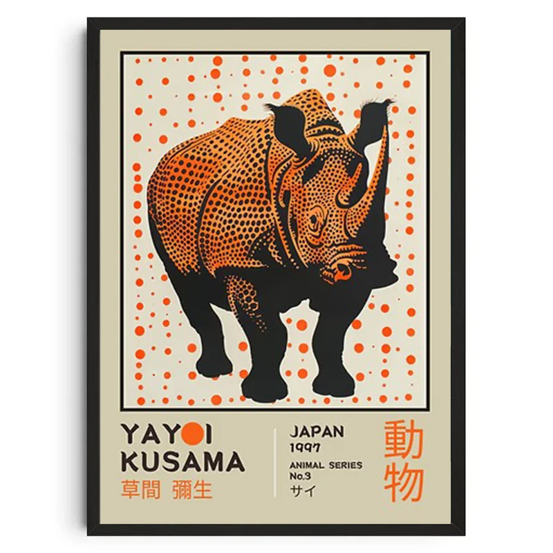 Abstrakcyjny plakat ze zwierzętami Niebieski
