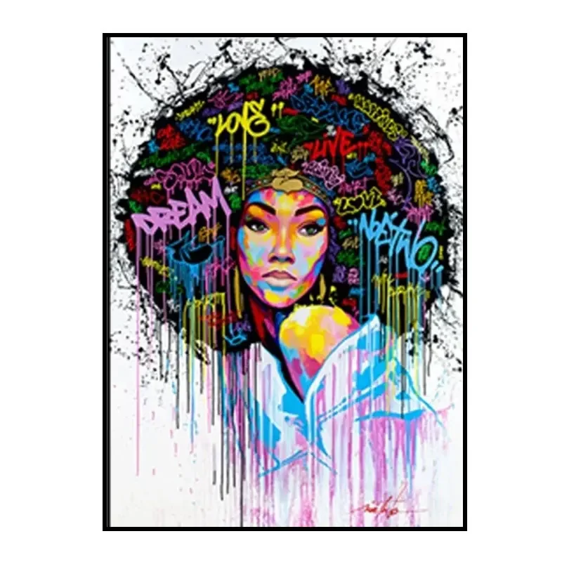 Abstrakcyjny portret kobiety graffiti Burgundia