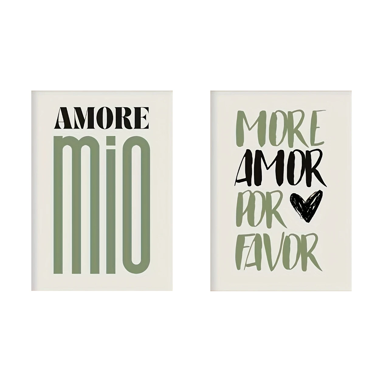 Amore Mio - minimalistyczny plakat z napisem Biały