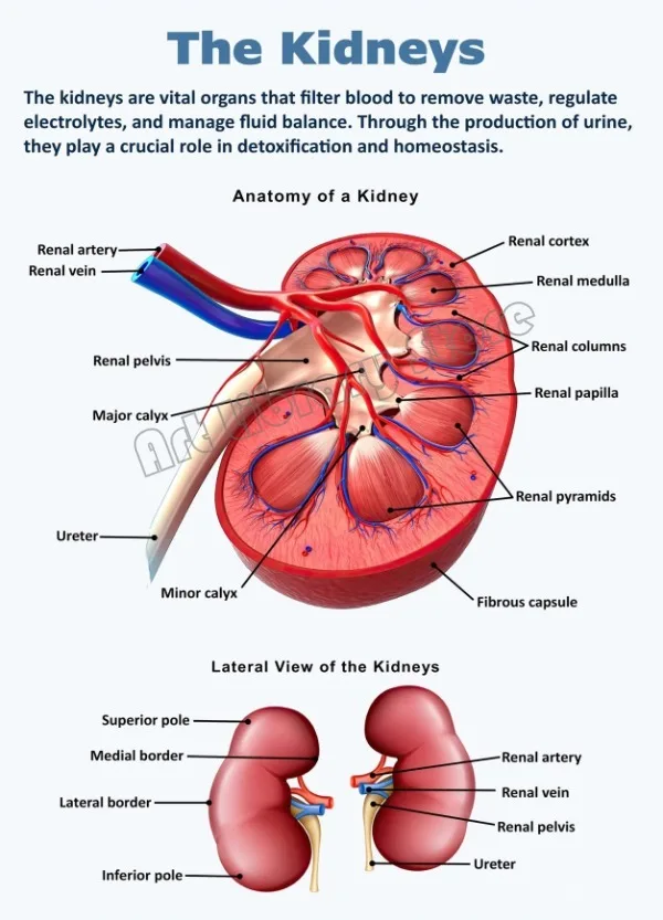 Anatomia narządów - plakat vintage do gabinetu Burgundia