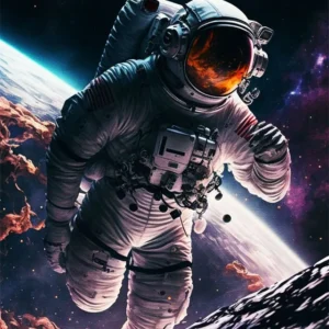 Astronauta - plakat pop art Fioletowy/фиолетовый