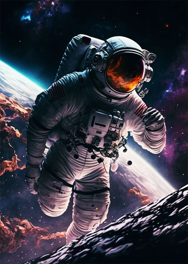 Astronauta - plakat pop art Fioletowy/фиолетовый