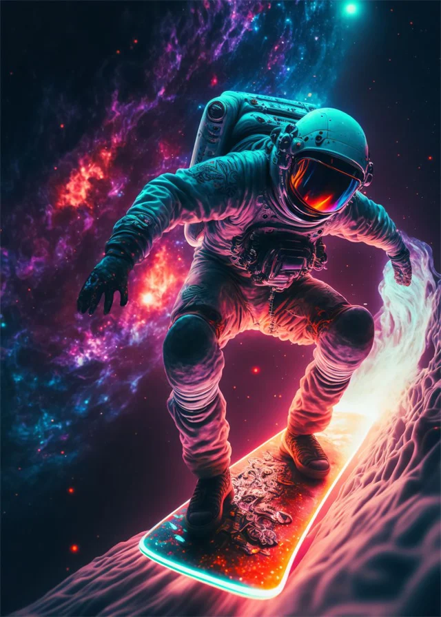 Astronauta - plakat pop art Granatowy