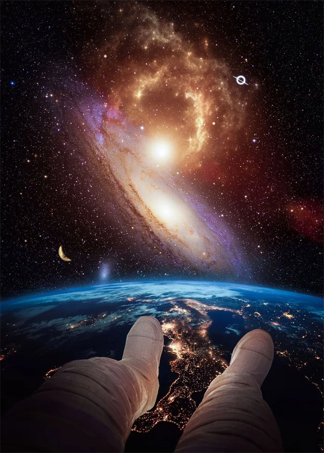 Astronauta - plakat pop art Jasnożółty