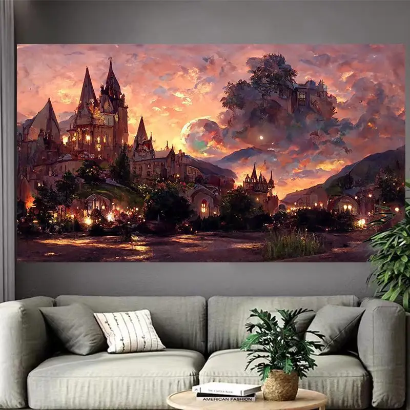Baśniowy zamek nad jeziorem – plakat fantasy Czekolada