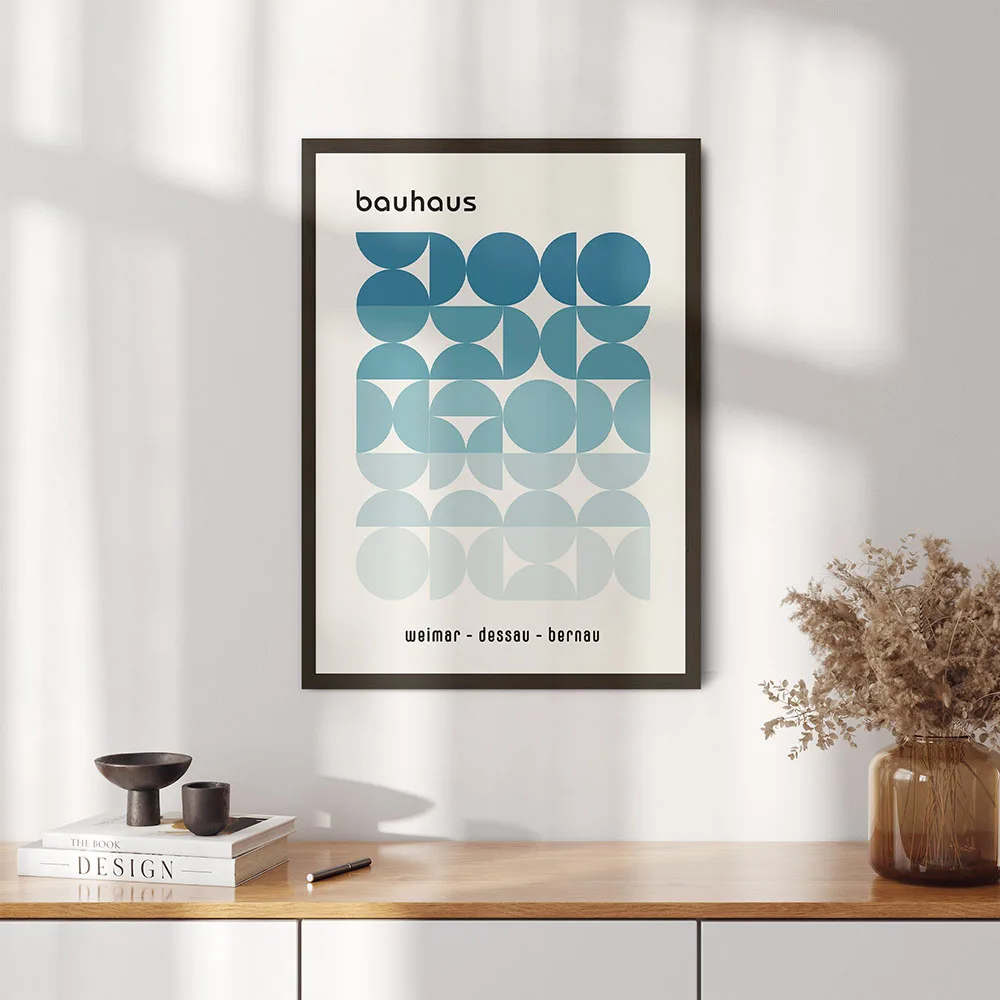 Bauhaus - geometryczny plakat vintage Fioletowy