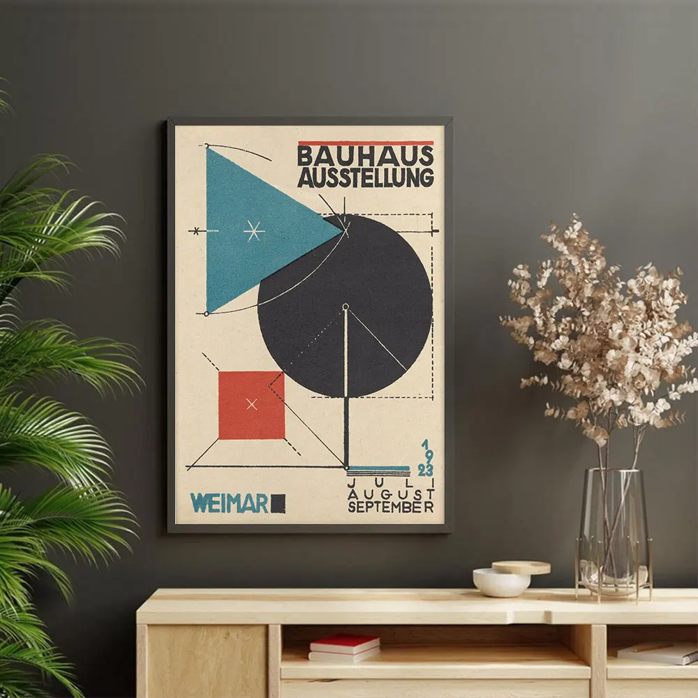 Bauhaus - geometryczny plakat vintage Jasnożółty