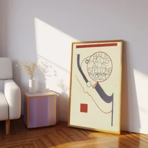 Bauhaus - geometryczny plakat vintage Pomarańczowy
