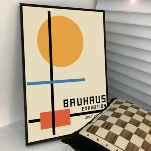Bauhaus - geometryczny plakat wystawowy Czarny