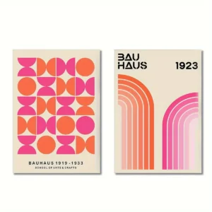 Bauhaus geometryczny - zestaw 2 plakatów Biały