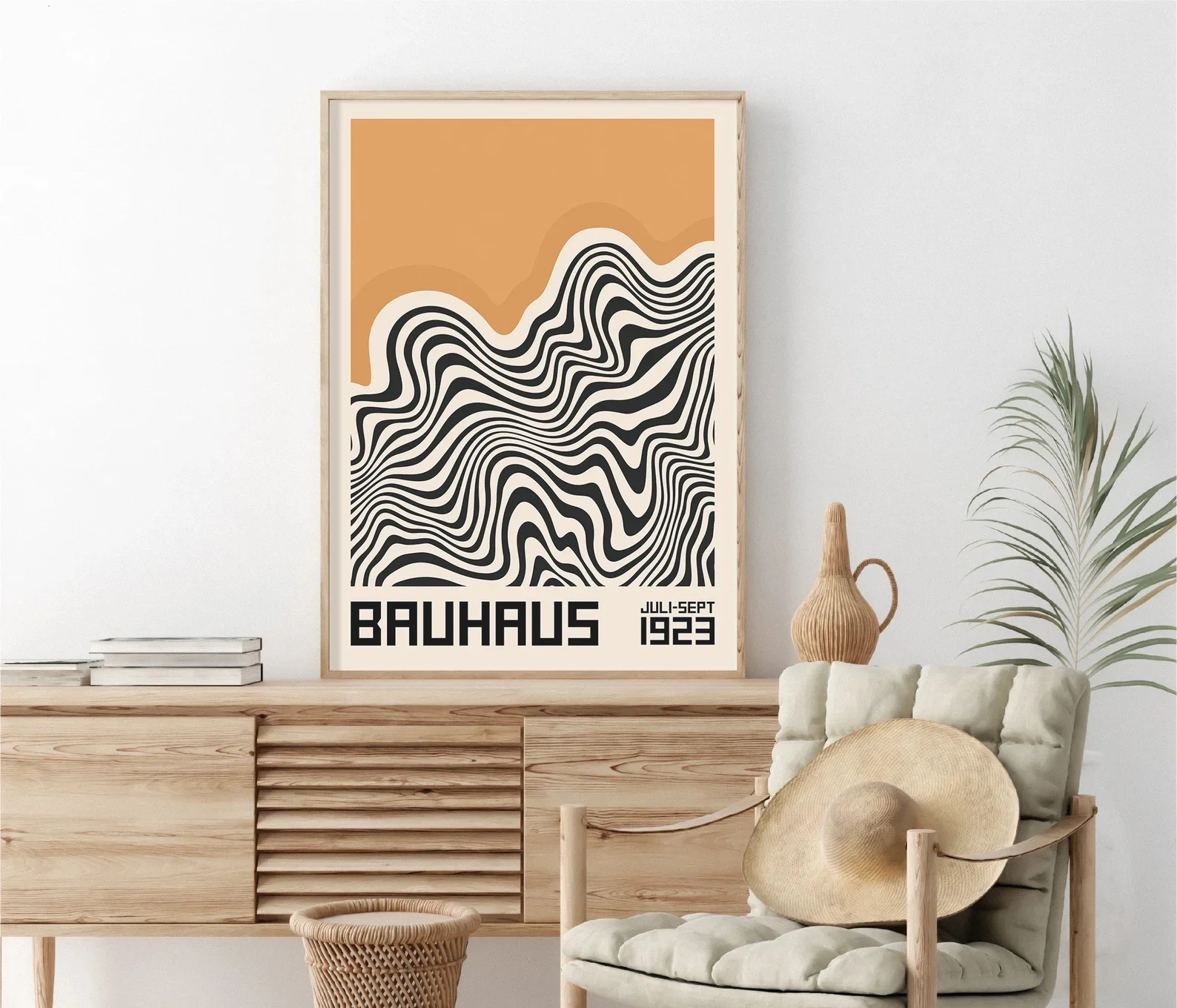 Bauhaus – minimalistyczny plakat falisty Czarny