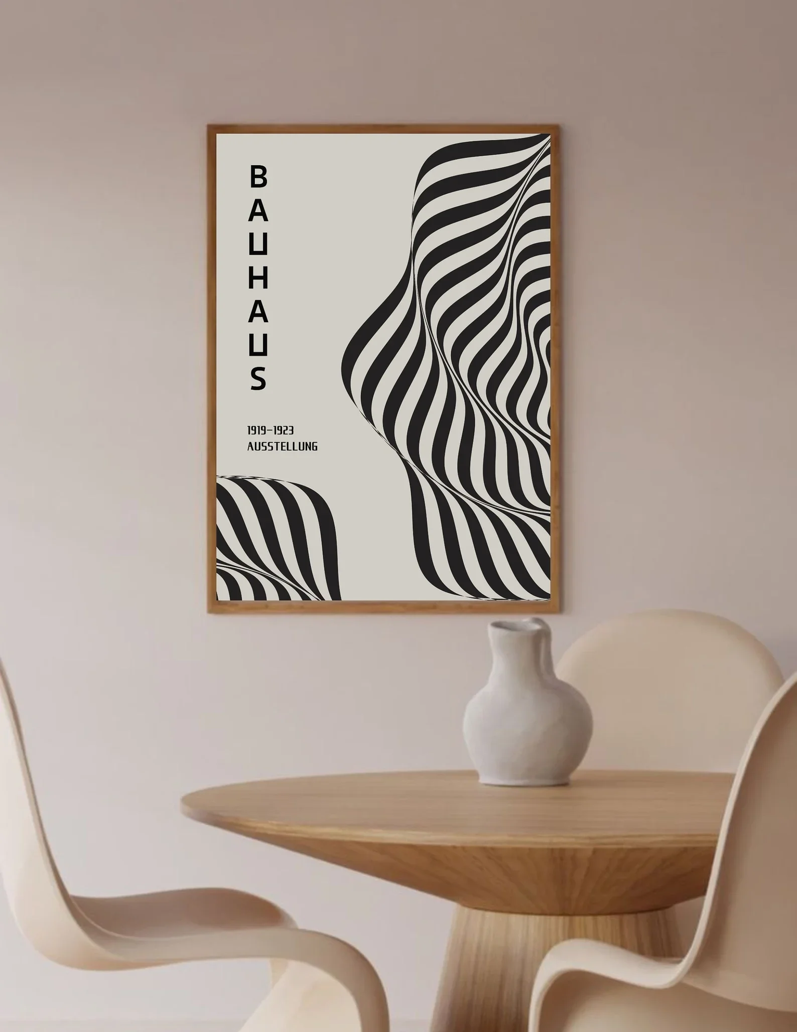Bauhaus – minimalistyczny plakat falisty Niebieski