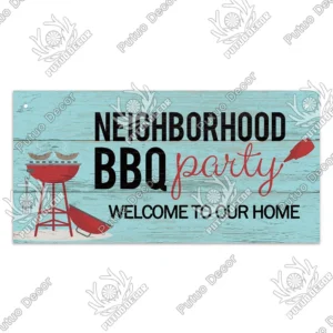 BBQ - drewniana tabliczka do kuchni i ogrodu Pomarańczowy