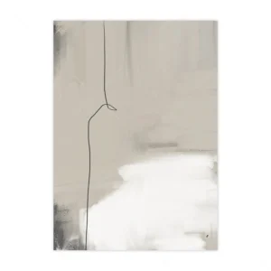 Beż i czerń - abstrakcyjny plakat minimalistyczny żółty