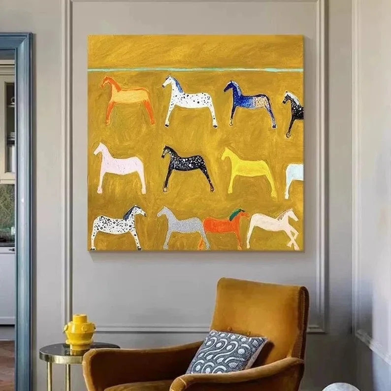 Biały koń - minimalistyczny obraz na płótnie Biały