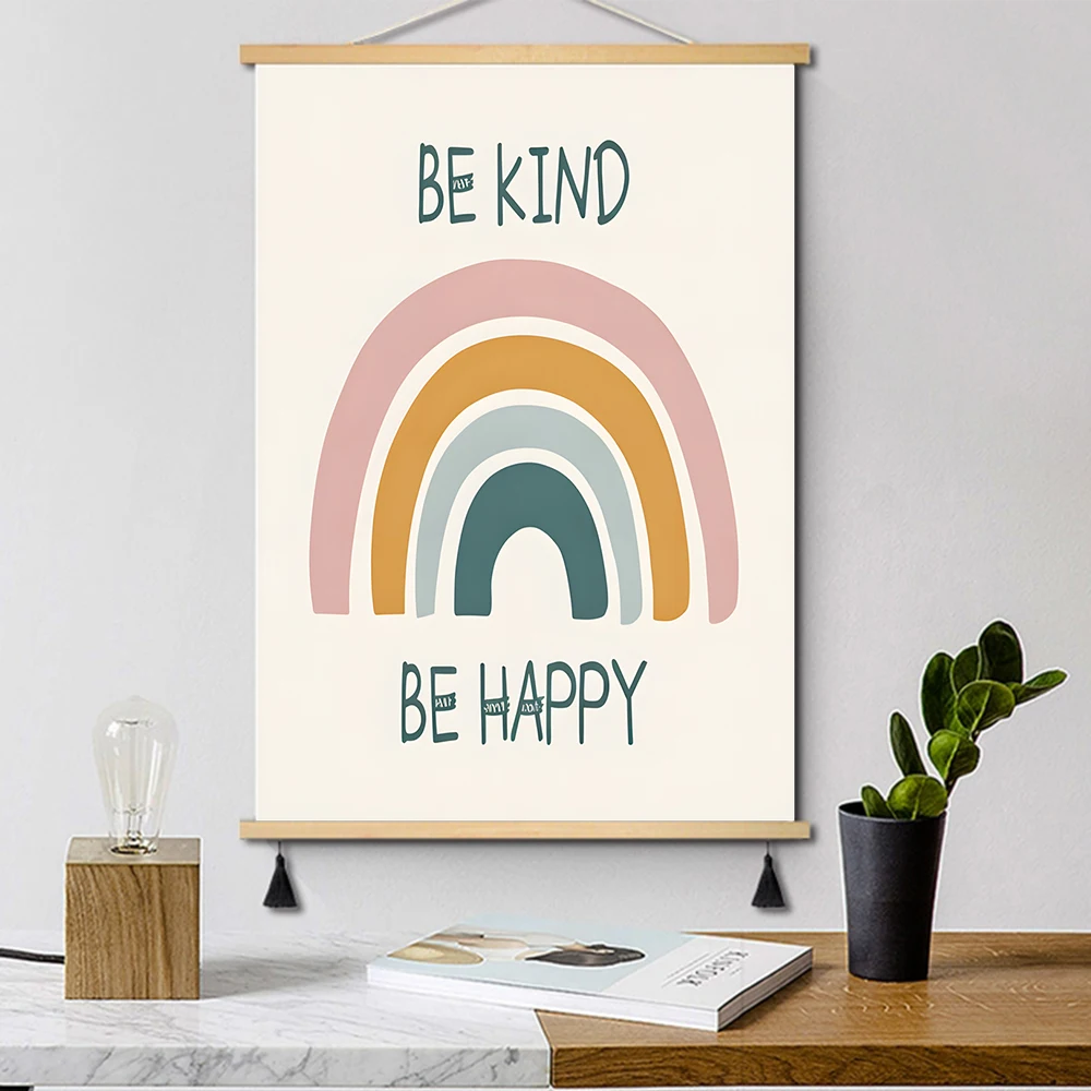 Boho tęcza You Are My Sunshine – plakat do pokoju dziecięcego żółty