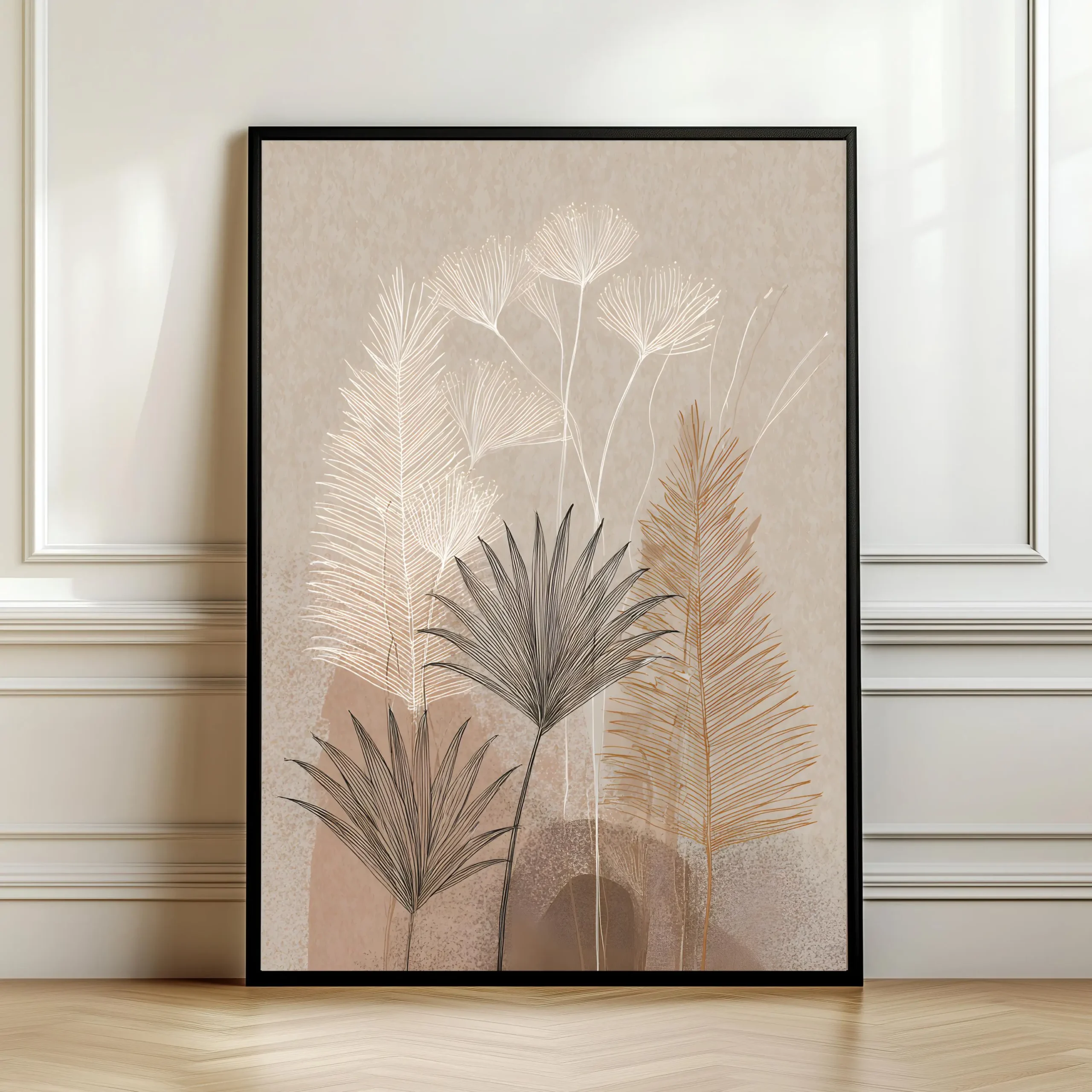 Botaniczny plakat boho z roślinami Czerwony