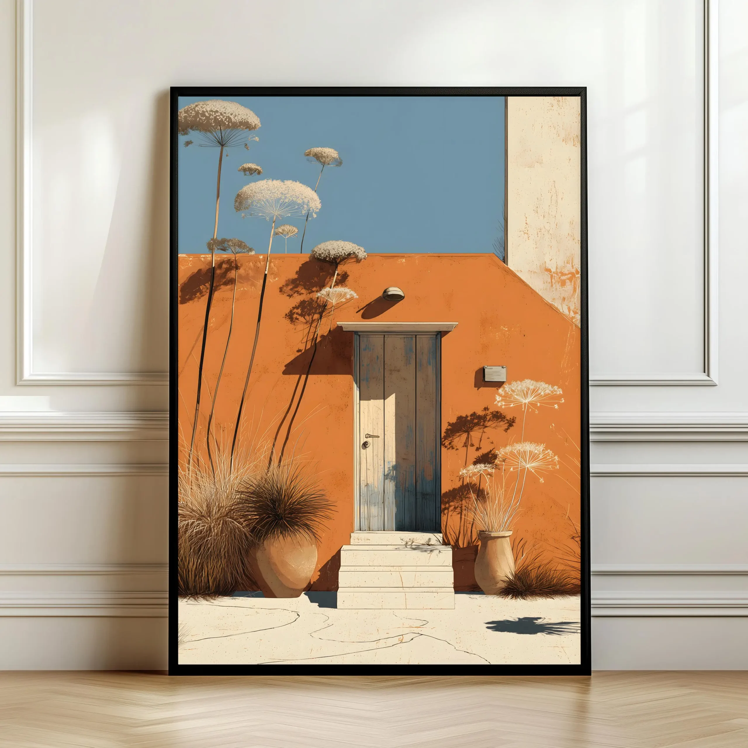 Botaniczny plakat boho z roślinami Zielony