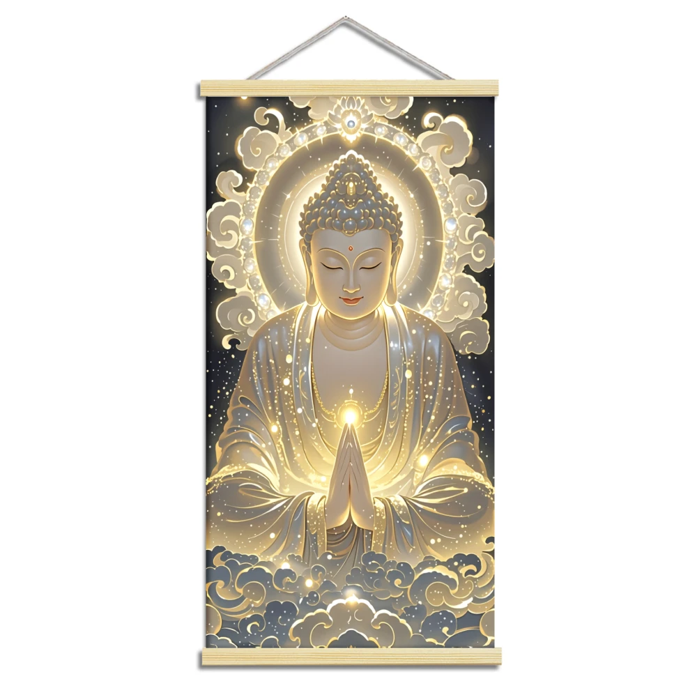 Budda z lotosem – motyw duchowy Beżowy