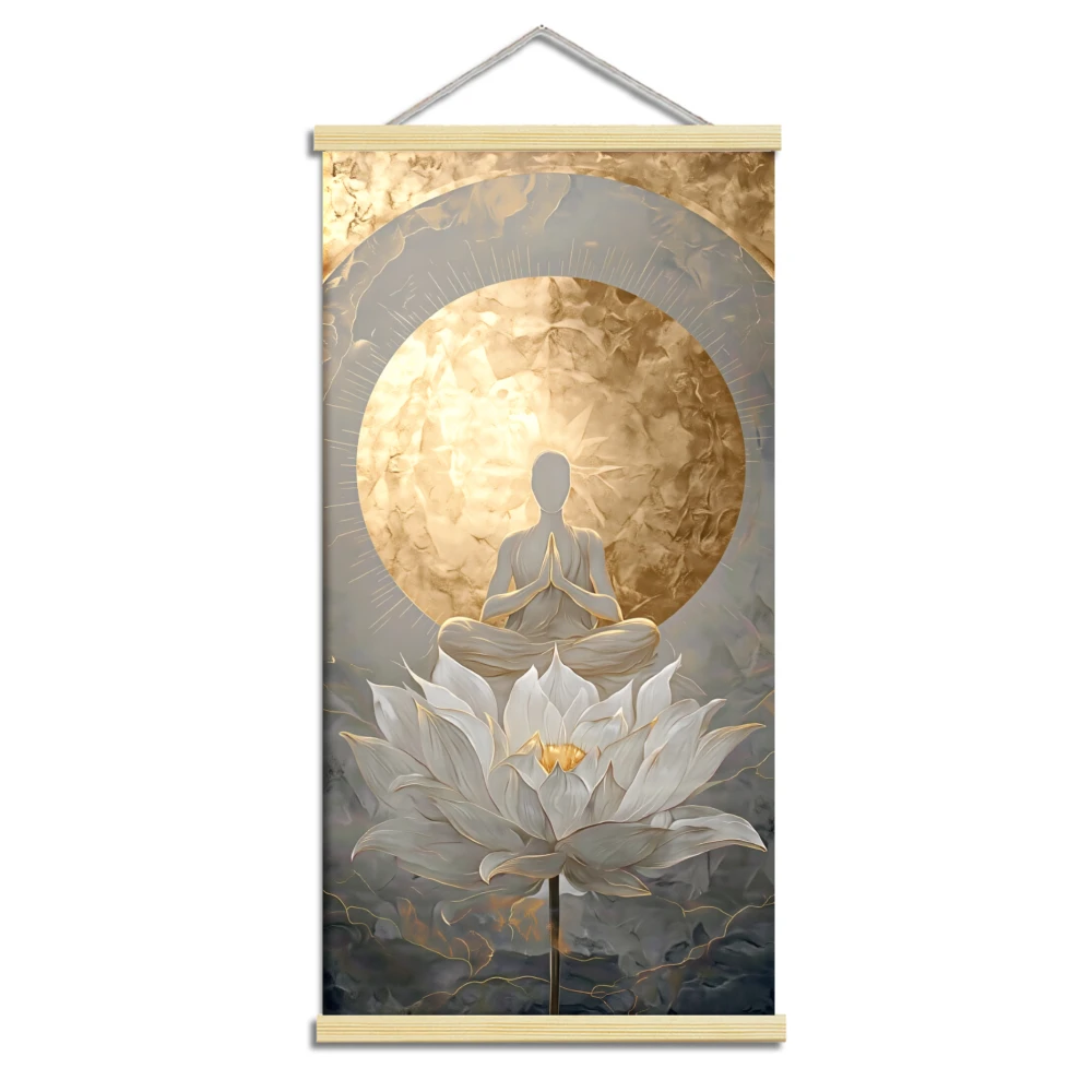 Budda z lotosem – motyw duchowy Zielony