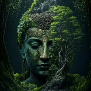 Budda w naturze - plakat medytacyjny Biały