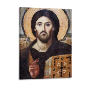 Chrystus Pantokrator - plakat sakralny Czerwony