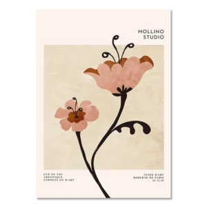 Cytrynowy kwiat z okiem - abstrakcyjny plakat botaniczny Jasnozielony