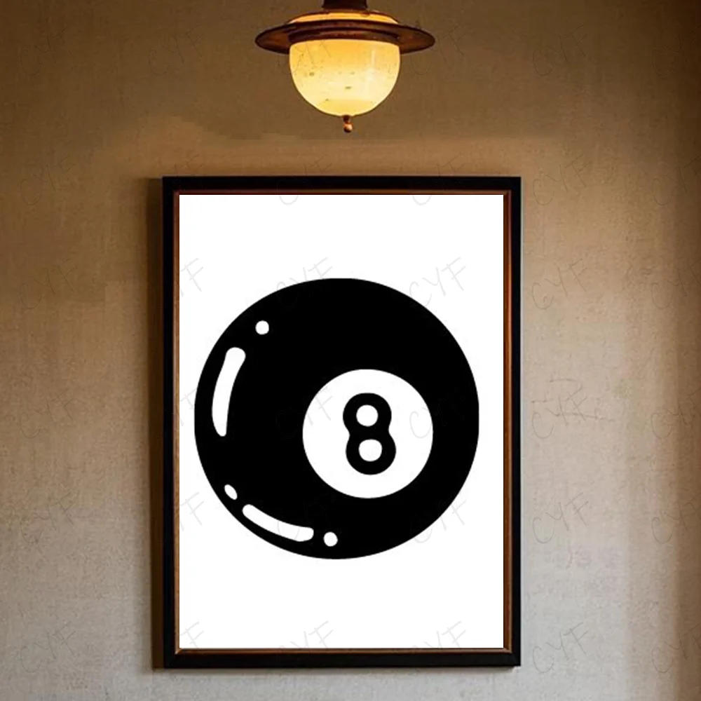 Czarno-biały bilard - grafika retro Fioletowy