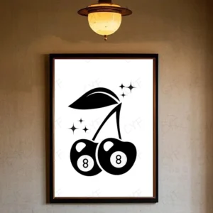 Czarno-biały bilard - grafika retro Niebieski