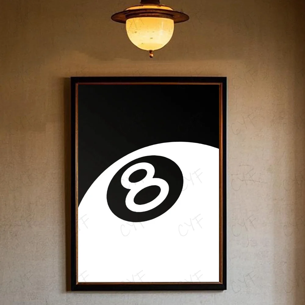 Czarno-biały bilard - grafika retro Srebrny