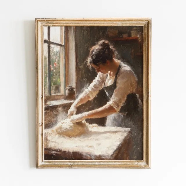 Francuska kucharka - vintage plakat na płótnie Burgundia