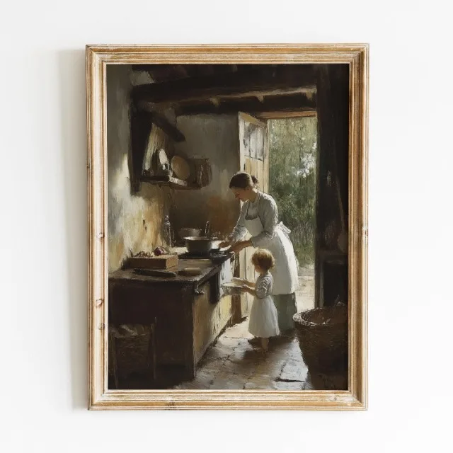 Francuska kucharka - vintage plakat na płótnie Fioletowy